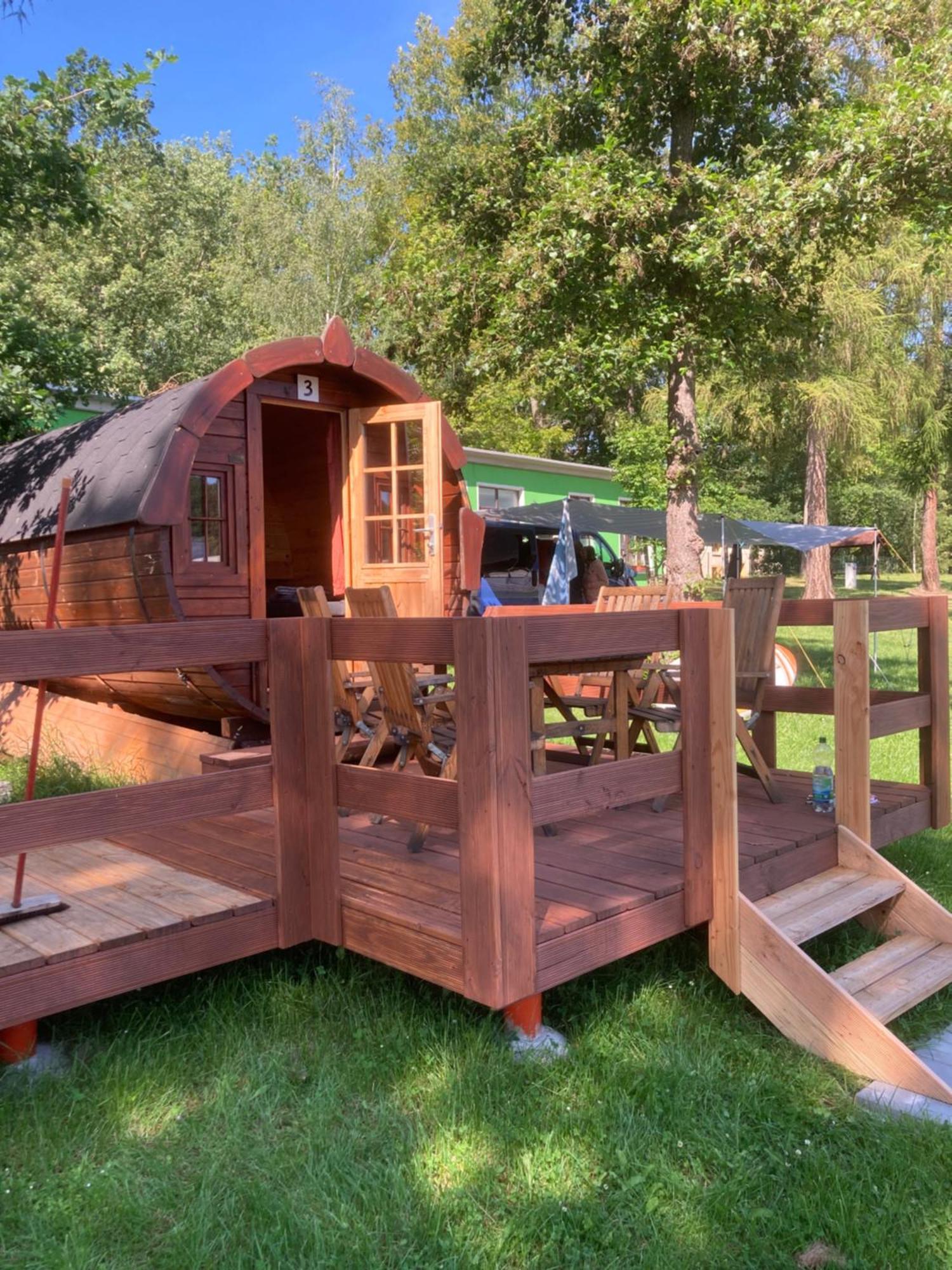 Campingfass Mit Panoramaterrasse Langenbernsdorf Esterno foto